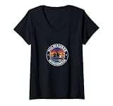 Women's Milwaukee Wisconsin Vintage Sailing Sail Boat xi V-Neck T-Shirt