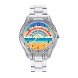 NTVOWPZO Three-Hand Analog Stainless Steel Watches for Men Easy Reader