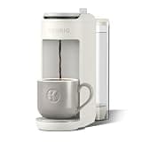 Keurig K-Mini Mate Plus Single-Serve K-Cup Pod Coffee Maker, Compact, 3 Cup Sizes, Brew Over Ice and Strong Button Features, 50 oz Removable Reservoir, Warm Stone
