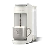 Keurig K-Mini Mate Plus Single-Serve K-Cup Pod Coffee Maker, Compact, 3 Cup Sizes, Brew Over Ice and Strong Button Features, 50 oz Removable Reservoir, Warm Stone