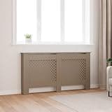 UBVNFGMK Radiator Cover 59.8"x7.5"x32.1" MDF, Modern Slatted Design Radiator Enclosure Cabinet with Shelf Space for Living Room, Sturdy and Durable Top, Easy to Assemble