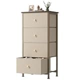 Sweetcrispy 4 Drawer Fabric Dresser Storage Tower Nightstand Chest