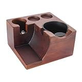 OISNGWNG Wood Coffee Filter Tamper Holder Espresso Mat Stand Slag Box Accessories