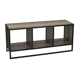 Household Essentials Ashwood & Iron Cube TV Console with Rustic Grain