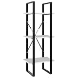 KGHFDVB 3-Tier Book Cabinet White 15.7x11.8x41.3 Inches Engineered Wood Bookshelf for Home Office, Small Bookcase with 3 Shelves for Books and Decor
