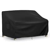 Richwon Patio Loveseat Cover Waterproof, 2-Seater Outdoor loveseat Cover, Patio Furniture Covers with Air Vent and Handles, 54W x 37D x 35H Inches, Black