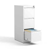 Kiwaou 3 Drawer File Cabinet, Metal Vertical Locking Storage Cabinet for Office Home, Steel A4 Legal Letter Size