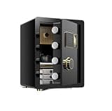 safe Fireproof safe Biometric Home Safe Fingerprint Safe Box with Touch Screen Keypad Hidden Compartment, Dual Alarm System(Brown)