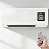 2000W Portable Wall Heater, Quiet Cooling Fan with Remote & Timer, Energy-Saving AC Unit for Bedroom Office Space, Compact Design