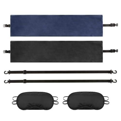 Mellisore 2 Pack Stuffable Travel Pillow for Extra Luggage with 2PCS Eye Masks, Adjustable Velvet Travel Neck Pillow, Stuffable NeckPillow with Clothes(Color: Black, Blue)