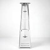 Lava Heat Italia Amalfi Studio Collection Patio Heater, Natural Gas Custom Powder-Coated Flame Tower in IFS-RAL 9016 Traffic White, Designer 92-Inch Italian Outdoor Heater
