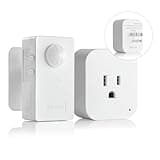 RAYZEEK Wireless Motion Sensor Plug Kits,No-Wire Mini PIR Sensor Switch Control Plug to Auto Turn On/Off Electrical Devices,10A/1100W for Christmas Lights,Fans,Household Appliances