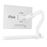 Pixio PS1S Wave White Single Monitor Arm Stand Desk Mount - Fits up to 32 inches Monitors and up to 19.8lbs. VESA Compatibility and Integrated Cable Management