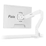 Pixio PS1S Wave White Single Monitor Arm Stand Desk Mount - Fits up to 32 inches Monitors and up to 19.8lbs. VESA Compatibility and Integrated Cable Management