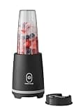 Black Single-Serve Blender with 1 Travel Lid, 16 oz, All dishwasher-safe parts contribute to convenient and simple cleanup after use.