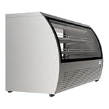 Pemberly Row 82" Stainless Steel Deli Case & Meat Display Refrigerator, Silver Finish, Curved Glass, LED Lighting, 32 Cu. Ft., 3 Sliding Doors, 9 Shelves, Commercial Food Preservation Display