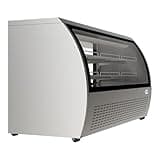 Pemberly Row 82" Stainless Steel Deli Case & Meat Display Refrigerator, Silver Finish, Curved Glass, LED Lighting, 32 Cu. Ft., 3 Sliding Doors, 9 Shelves, Commercial Food Preservation Display