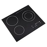 Tiozuiu Electric Ceramic Cooktop, 3 Burners Radiant Electric Stove Top with Timer, Stove Top Burner for Cooking, Child Safety Lock, Sensor Touch Control, 2600W 110V
