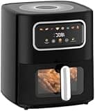 15L Digital Touchscreen Air Fryer, 4.5L Basket for 4-5 People, 1300W Surround Heating Electric Cooker with Anti-Dry Burn Safety, US Plug, Black