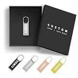 Custom Metal USB Flash Drives Bulk Personalized Durable Memory Sticks with Engraved Logo for Corporate Gifting, Photography Client Deliveries and Trade Shows, Optional Packaging Box (50,8 GB)