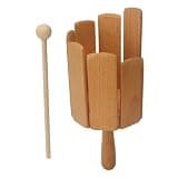 Omquot Orff 8 Tone Wooden Percussion Music Tube for Kids and Performances, Beech Wood, Natural Color, 10.2 X 4.5 Inches