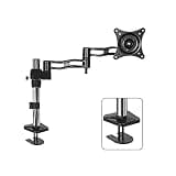 NYTFHMS Monitor Stand Single Monitor Stand Arm Adjustable 15"-27" Long Arm Monitor Desk Mount Monitor Stand Mount with Clamp and Grommet Kit, Vesa Mount 75/100Mm Tv Stands,C-Grommet Base