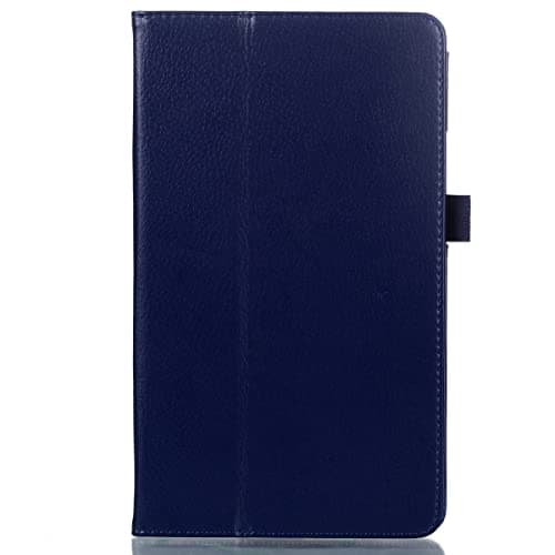 OWSIHNZBF Texture Leather Tablet Case For Huawei Mediapad M3 8.4 inch Slim Folding Stand Folio Protector Shockproof Back Cover with Holder(Dark blue)