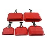 Jiayouy 5Pcs Percussion Jam Block Set Plastic Red Musical Percussion Blocks Latin Drum Instrument for Jazz Drum Kit, Includes 8.58inch, 7.87inch, 6.5inch, 6.06inch, 5.9inch