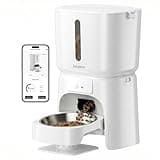SARPAWS Automatic Cat Feeder, 6L WiFi Smart Pet Food Dispenser with App Control, Elevated 5° Slanted Stainless Steel Bowl, Timed Feeding for Cats and Dogs, Voice Recorder, Dual Power Supply