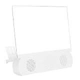 ECHTNATAV Mobile Phone Screen Magnifier, 10 Inch Portable 2 3X Phone Screen Enlarger with Bluetooth Speaker ABS Acrylic for Video Viewing (White)