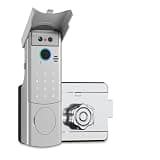 FMDARJXWHCP Face Recognition Door Lock with Smart Doorbell & 2 Smart Cat's Eye Camera Support Visual Intercom By Tuya Smart Life App(Silver)