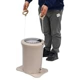 Manual Clothes Dehydrator, 3.17 Gal Portable Compact Spin Dryer, Non-Electric Foot Pedal Hand Pull Laundry Spinner for Camping Apartment Dorm School, Apricot