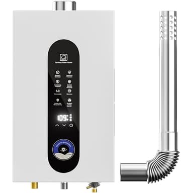 Tankless Water Heater Propane, 14L On Demand Water Heater with LED Display, Indoor Installation, Max 3.7GPM, 95540BTU Propane Water Heater for Bathroom Kitchen