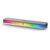 Redragon GS515 RGB Desktop Soundbar, 2.0 Channel Stereo Computer Speakers for Desktop with BT 5.3, USB-C/USB Powered, Gray