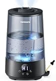 Homvana Humidifiers for Bedroom Home, 3.6L Cool Mist Top-Fill 34H Super Long Time, Quiet 23dB, Baby Humidifier, Oil Diffuser for Large Room, House, Plant, Nursery, Office, BPA FREE, Ultrasonic (Black)