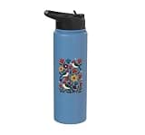 Cute Boho Scandinavian Inspired Flowers Birds Bees Vintage Stainless Steel Insulated Water Bottle
