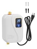Electric Tankless Water Heater 110V 3000W, Under Sink Instant Hot Water Heater with Digital Display, Point of Use Portable Mini Heater for Kitchen Bathroom Sink
