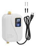 Electric Tankless Water Heater 110V 3000W, Under Sink Instant Hot Water Heater with Digital Display, Point of Use Portable Mini Heater for Kitchen Bathroom Sink