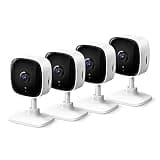 Tapo 2K Indoor Wired Security Camera - Works as a Baby Monitor & Pet Camera, Person/Motion/Baby Cry Detection, 2-Way Audio, Siren, Subscription-Free Local Storage or Optional Cloud, C110P4 (4-Pack)