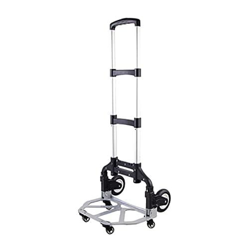 GAOFEMZ Hand Trucks Steel Folding Trolley, Hand Truck with Adjustable Armrests, 80kg Pull Cart, with Rubber Wheels, Used for Shopping and Transportation of Travel Luggage