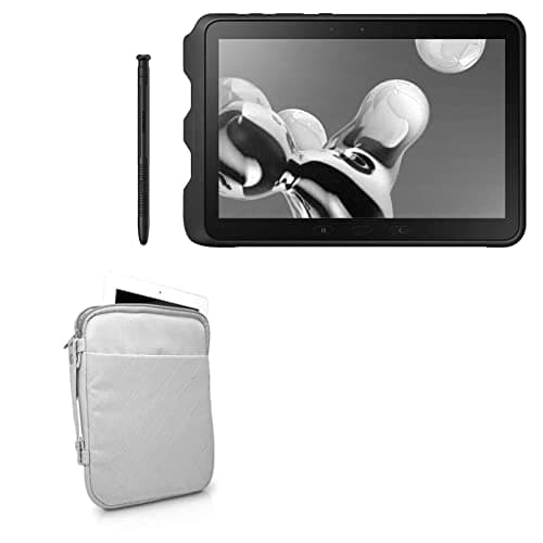 BoxWave Case Compatible with Samsung Galaxy Tab Active4 Pro - Quilted Carrying Bag, Soft Synthetic Leather Cover w/Diamond Design - Cool Grey