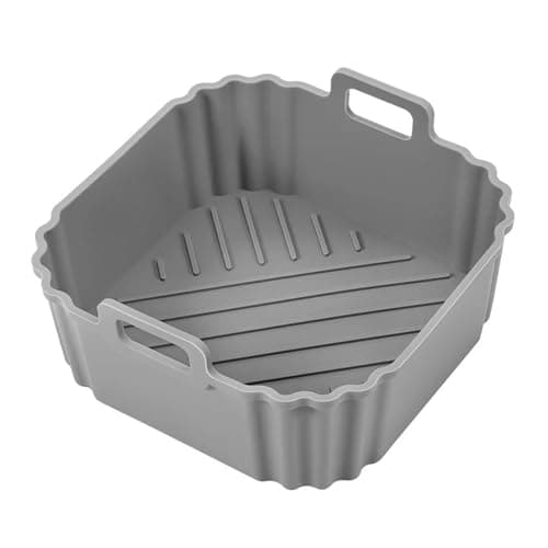 Compatible For COSORI 2L Air Fryer Accessories, Silicone Baking Pan Square Tray - Also,Compatible For CHEFMAN 2L Non-Stick Easy Clean(Gray)