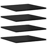 KGHFDVB Bookshelf Boards 8 Pcs, High Gloss Black Shelf Boards 15.7x15.7x0.6 Inch Engineered Wood, Additional Storage Space for Furniture Replacement
