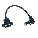 lowmountainswere gjkl hjk` 90 Degree 8P8C FTP STP UTP Cat5 RJ45 Male to Female with Screw LAN Ethernet Computer Network Extension Cable(0.25m,Right)