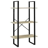 KGHFDVB Storage Shelf Sonoma Oak 23.6x11.8x41.3 Inch Engineered Wood, Metal Frame Stand for Kitchen Living Room Basement, Bookshelf Decoration Display Rack
