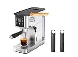 Waterdrop MC-02-M Semi-Automatic Espresso Machine with 2 Filters, Magnesium Enhanced Water for Smoother Flavor, 20 Bar Pressure Coffee Maker, Powerful Steam Wand for Lattes, Cappuccinos and More