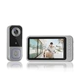 Doorbell Camera Wireless No Subscription, Video Doorbell with 4.5" Monitor Screen