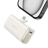 Anker Portable Charger, Nano Power Bank with Built-in USB C Connector, 5,000mAh Portable Charger 22.5W, for iPhone 17/16/15 Series, Samsung S22/23 Series, iPad Pro/Air, AirPods, and More