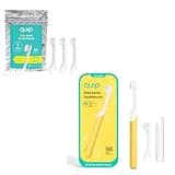 Quip Sonic Toothbrush for Kids with Replacement Heads 3 Pack Product Bundle - Includes Travel Cover Mount - Soft Bristles, Compact and Flexible - Yellow