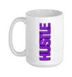 Purple Hustle Vertical WT Purple Graphic Ceramic Mug, White, 15oz